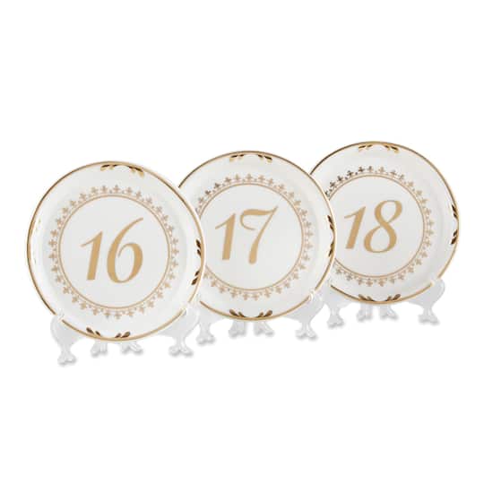 Kate Aspen&#xAE; Tea Time Vintage Plate Table Numbers (13 to 18)